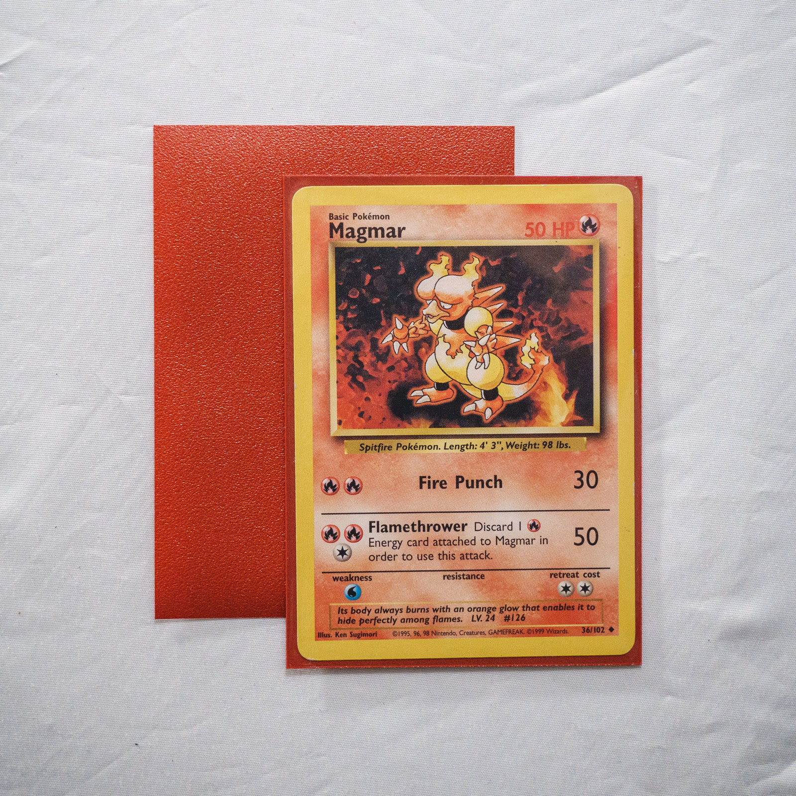 Guardian Red, sleeve and sleeved card view
